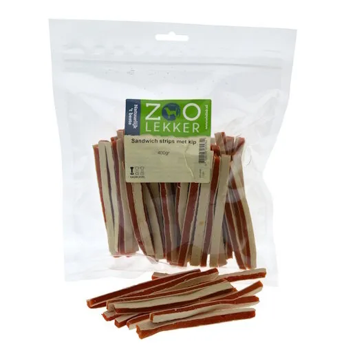Zoolekker Sandwich strips met kip 400 Gram