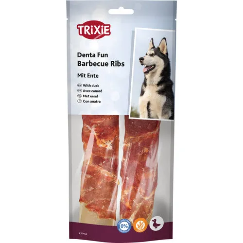 Trixie Denta Fun Duck Chewing Barbecue Ribs