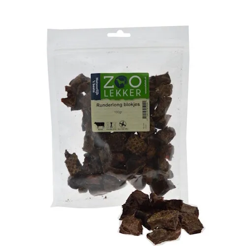 Zoolekker Runderlong blokjes 100 Gram