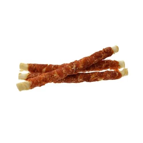 Zoolekker Rawhide stick met kip 24 cm bulk
