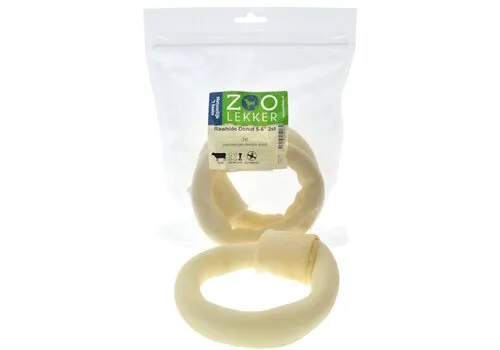 Zoolekker Rawhide Donut hondensnack 5-6 inch - 2 stuks