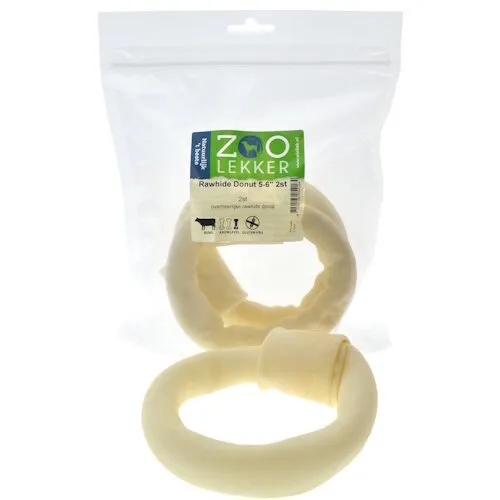 Zoolekker Rawhide Donut hondensnack 5-6 inch - 2 stuks