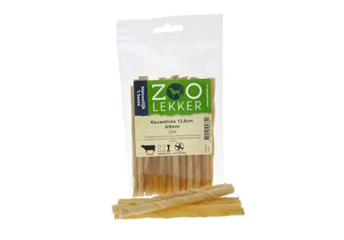 Zoolekker Kauwsticks hondensnack 12,5 cm Ø6-8 mm - 20 stuks