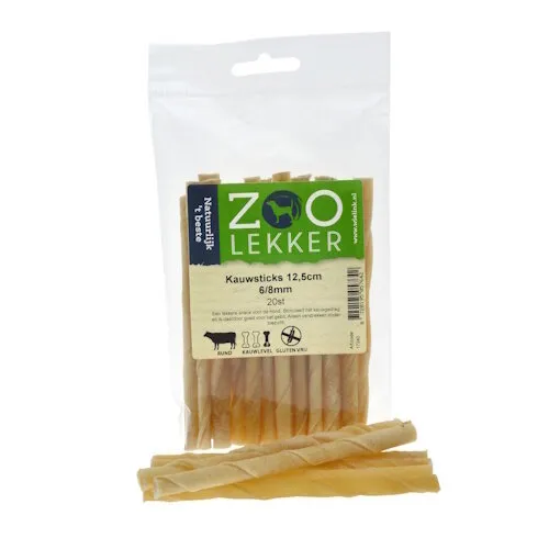 Zoolekker Kauwsticks hondensnack 12,5 cm Ø6-8 mm - 20 stuks
