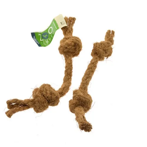 Zoolekker Cocos touw 2 knopen M - hondenspeelgoed