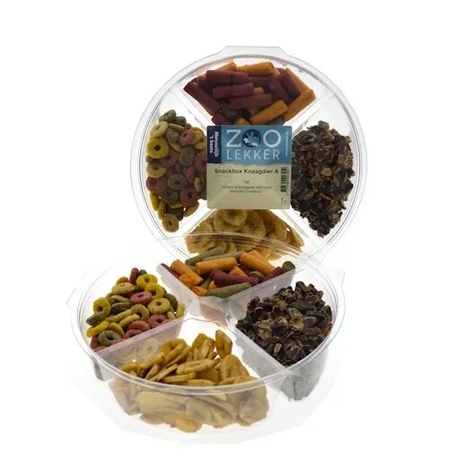 Zoolekker Knaagkwartet - ronde snackbox voor knaagdieren