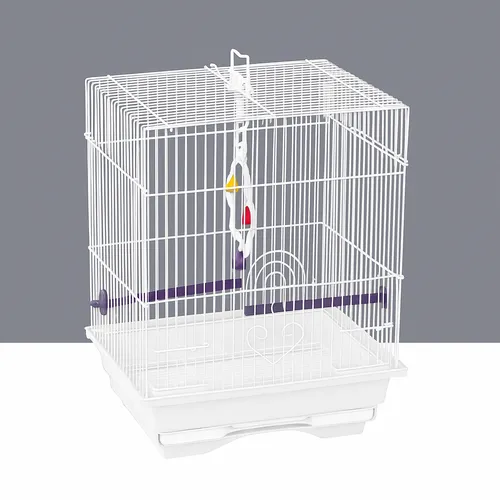 Junai.nl Vogelkooi Type 5B104 - wit met accessoires