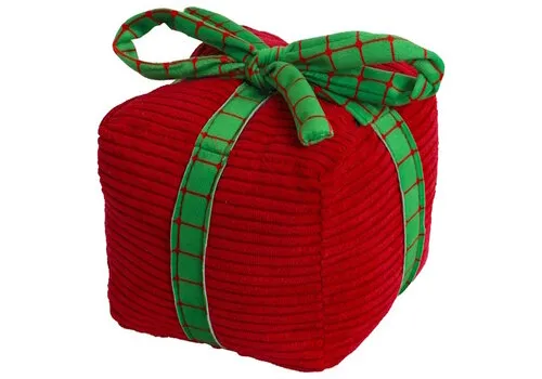 De Boon Kerst hondenspeeltje pluche cadeau rood groen 12 cm