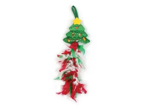 Happy Pet Kerst deurhanger katten speeltje kerstboom met veren