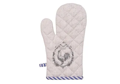 Clayre & Eef Ovenhandschoen haan beige blauw