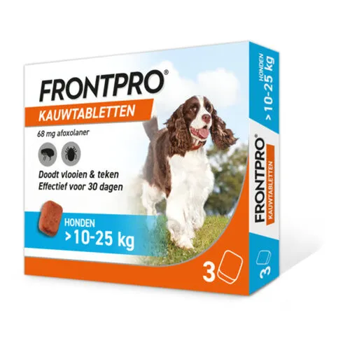 Frontpro Vlooien- en Teken Kauwtabletten Hond boven 10 tot 25 kg
