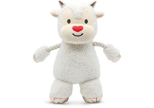 Croci Xmas little ram hondenspeeltje met touw 33 cm