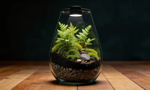 BIOART Drop 345 Zwart terrarium 10L met LED - Junai.nl