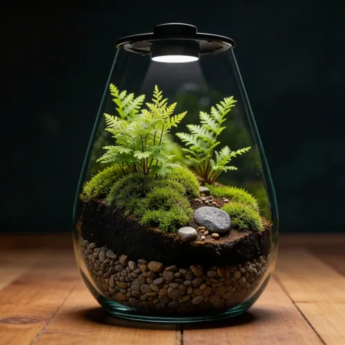 BIOART Drop 345 Zwart terrarium 10L met LED - Junai.nl