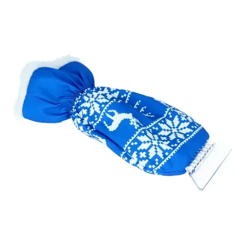 Carpoint IJskrabber met handschoen blauw print