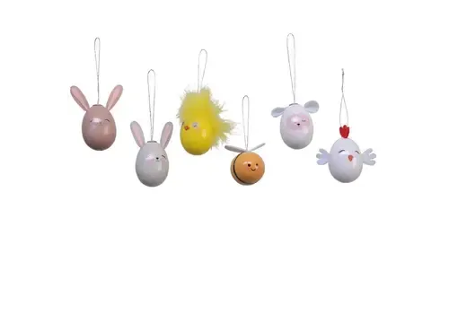 Decoris Paasei dieren 6 cm assorti
