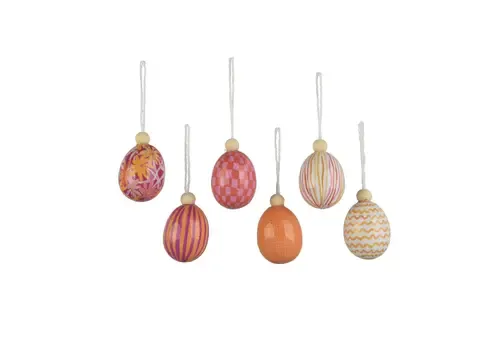 Decoris Hangdecoratie ei foam roze Ø4xH6cm