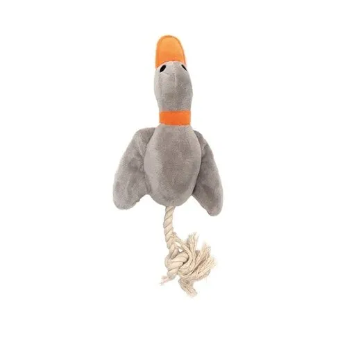 Have A Pet Hondenspeeltje Rusty Pluche Eend met Touw Grijs