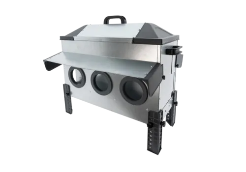 ROBUST® Voerbak met voeropeningen 24 kg hoog | dubbelzijdig | voor kippen