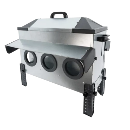 ROBUST® Voerbak met voeropeningen 24 kg hoog | dubbelzijdig | voor kippen