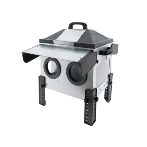 ROBUST® Voerbak met voeropeningen 12 kg laag | dubbelzijdig | voor kippen