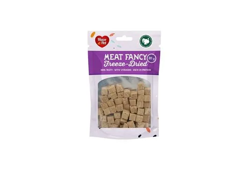 Have A Pet Gevriesdroogde Honden/katten snacks Kalkoenblokjes 20 Gram