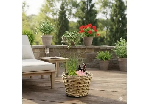 Moerings Terrasvijver Rotan Potmand