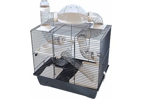 2ekans Hamsterkooi Rocky Plus zwart
