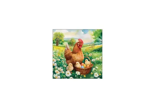Ambiente  Servetten Easter chicks in meadow 33 cm