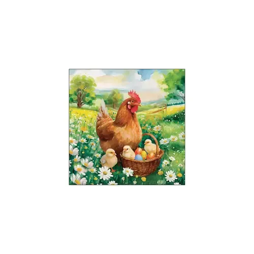 Ambiente  Servetten Easter chicks in meadow 33 cm