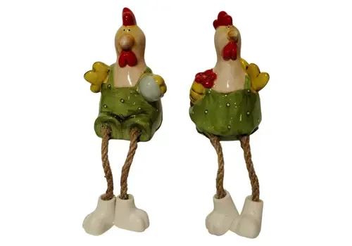 Mansion Armosphere Kip met bungelbeentjes 10 cm wit