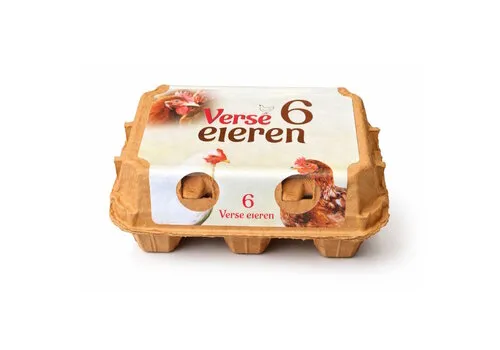 Junai.nl Bruine eierdozen voor L kippeneieren - 6 verse eieren