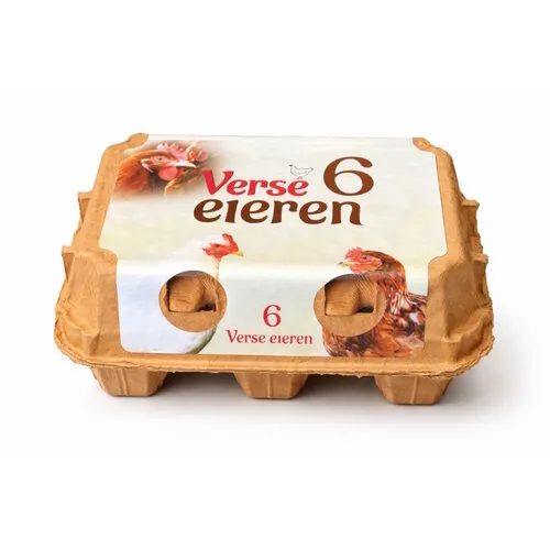 Junai.nl Bruine eierdozen voor L kippeneieren - 6 verse eieren