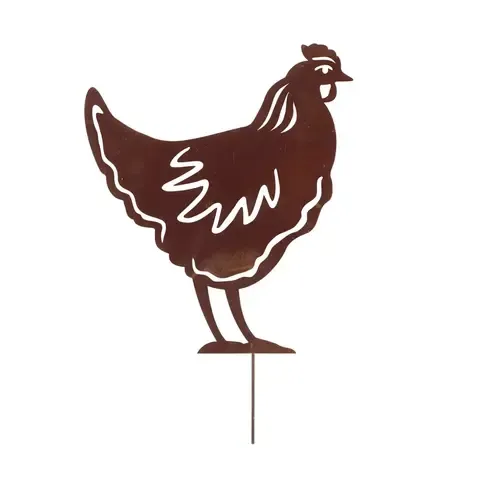 Esschert Design Roest tuinsteker kip