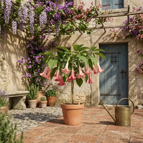 Junai.nl Brugmansia roze | engelentrompet | 50 cm hoog | 19 cm pot