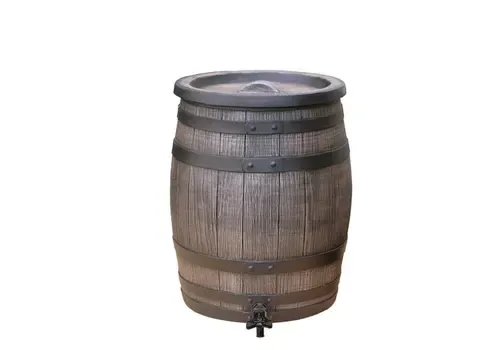 ROTO Regenton houtlook bruin met kraan 50 liter