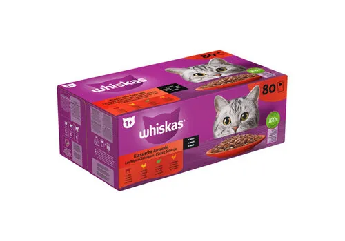 Whiskas Classic selectie in saus maaltijdzakjes 80 x 85 g