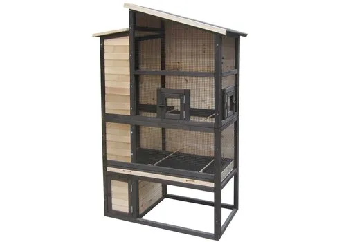 Duvo+ Volière Chirpy Court houtkleurig