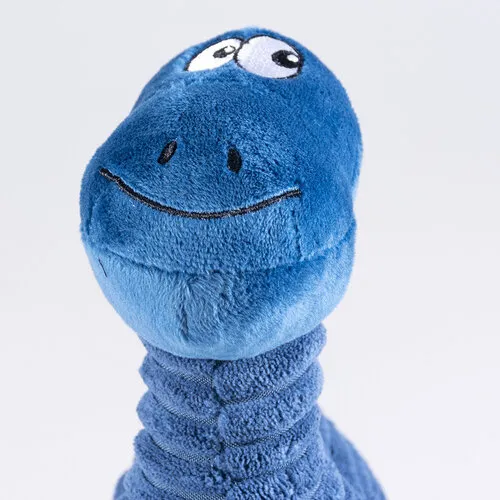Duvo+ Pluche dino brontosaurus corduroy blauw