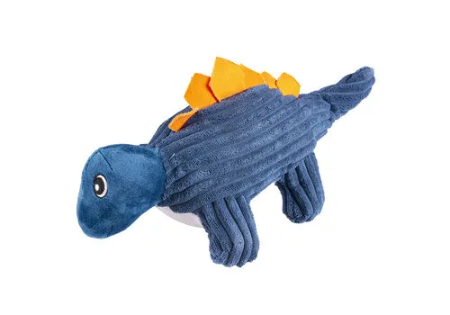 Duvo+ Pluche dino stegosaurus corduroy blauw