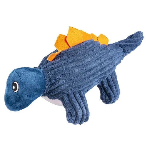 Duvo+ Pluche dino stegosaurus corduroy blauw