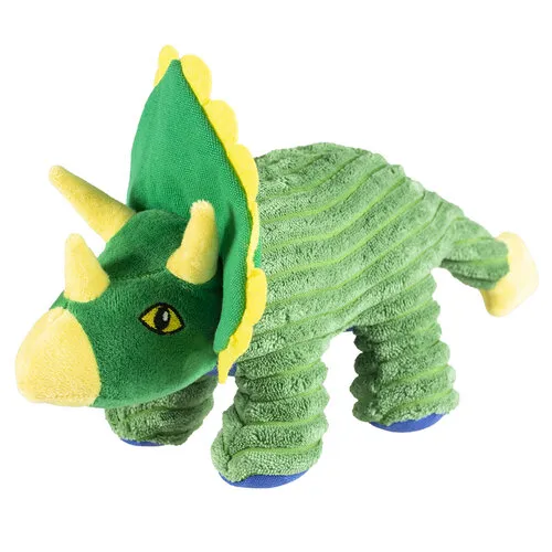 Duvo+ Pluche dino triceratops corduroy groen