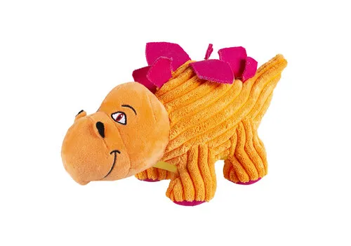 Duvo+ Pluche dino Stegosaurus corduroy oranje