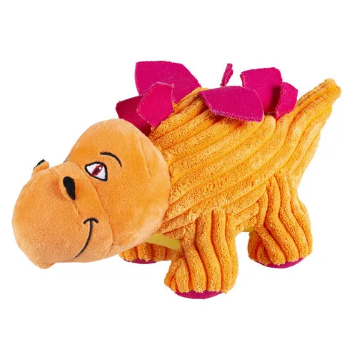 Duvo+ Pluche dino Stegosaurus corduroy oranje