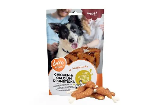 Duvo+ Kip & calcium drumsticks hondensnack