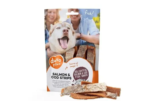 Duvo+ Zalm | kabeljauw strips hondensnack