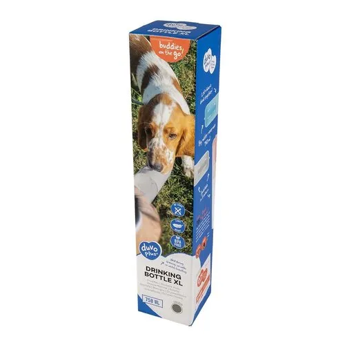 Duvo+ Drinkfles voor honden grijs