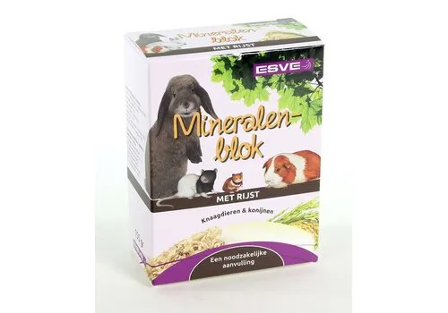 ESVE Mineralenblok met rijstsmaak voor konijnen en knaagdieren