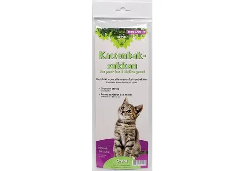 ESVE Kattenbakzakken groot op rol | 10 stuks
