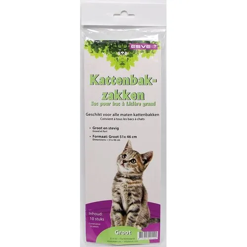 ESVE Kattenbakzakken groot op rol | 10 stuks